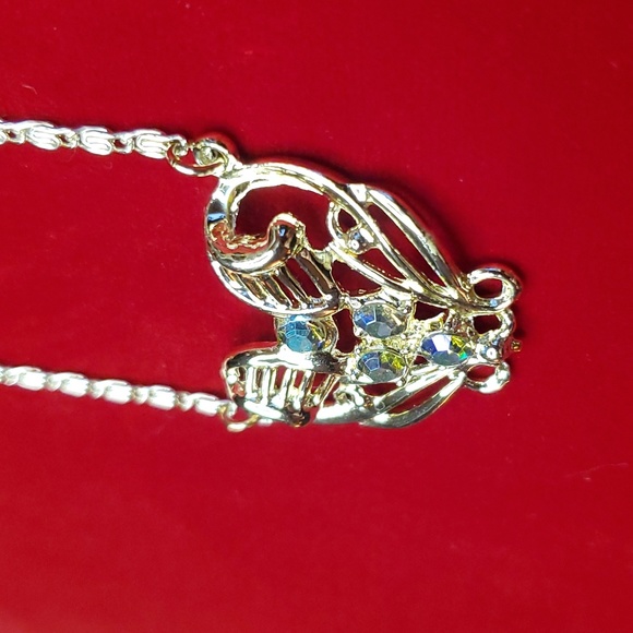 Vintage AB Rhinestone Lavalier Necklace - 1950s - Picture 8 of 9